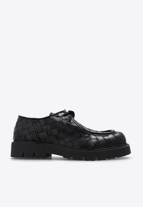 Haddock Lace-Up Shoes in Intrecciato Leather