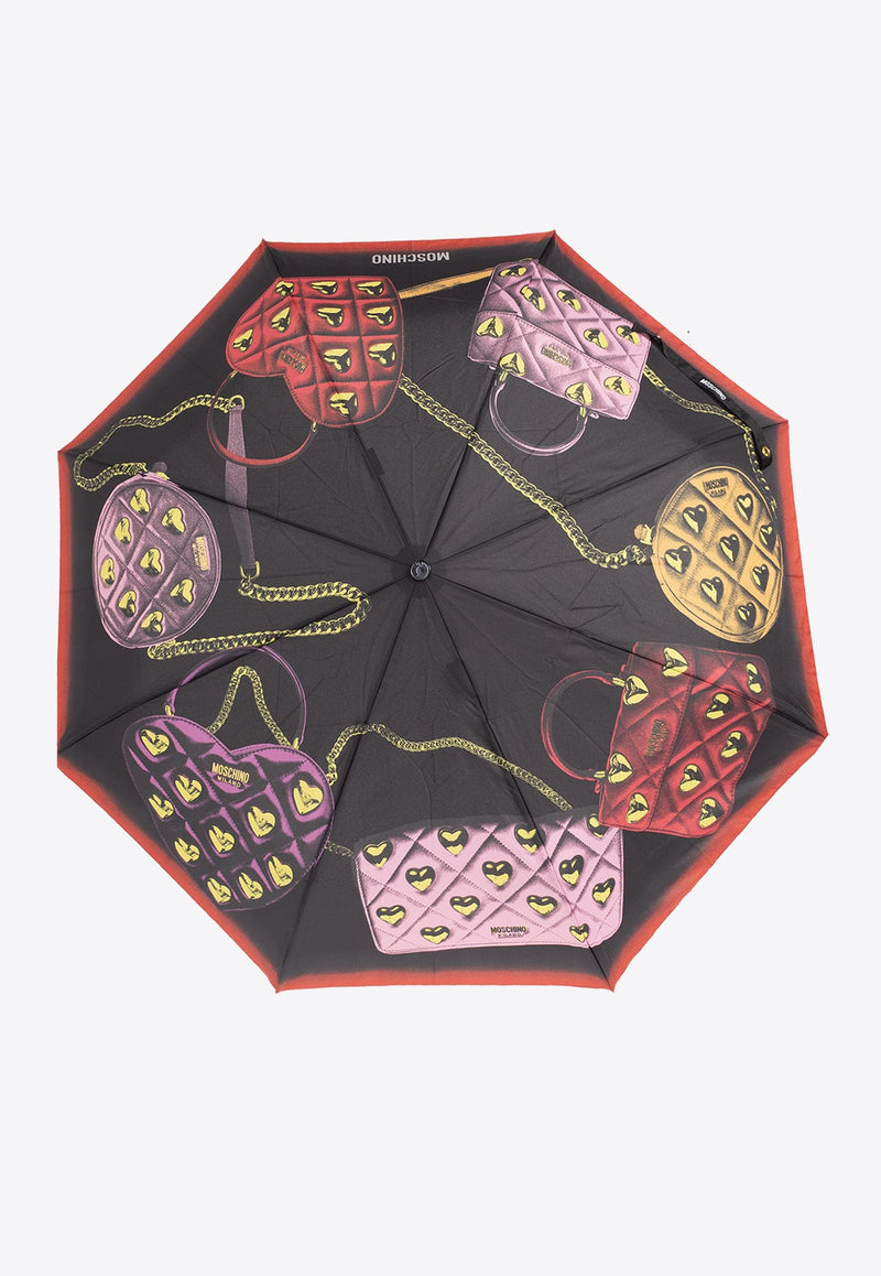 Bags Illustration Print Foldable Umbrella