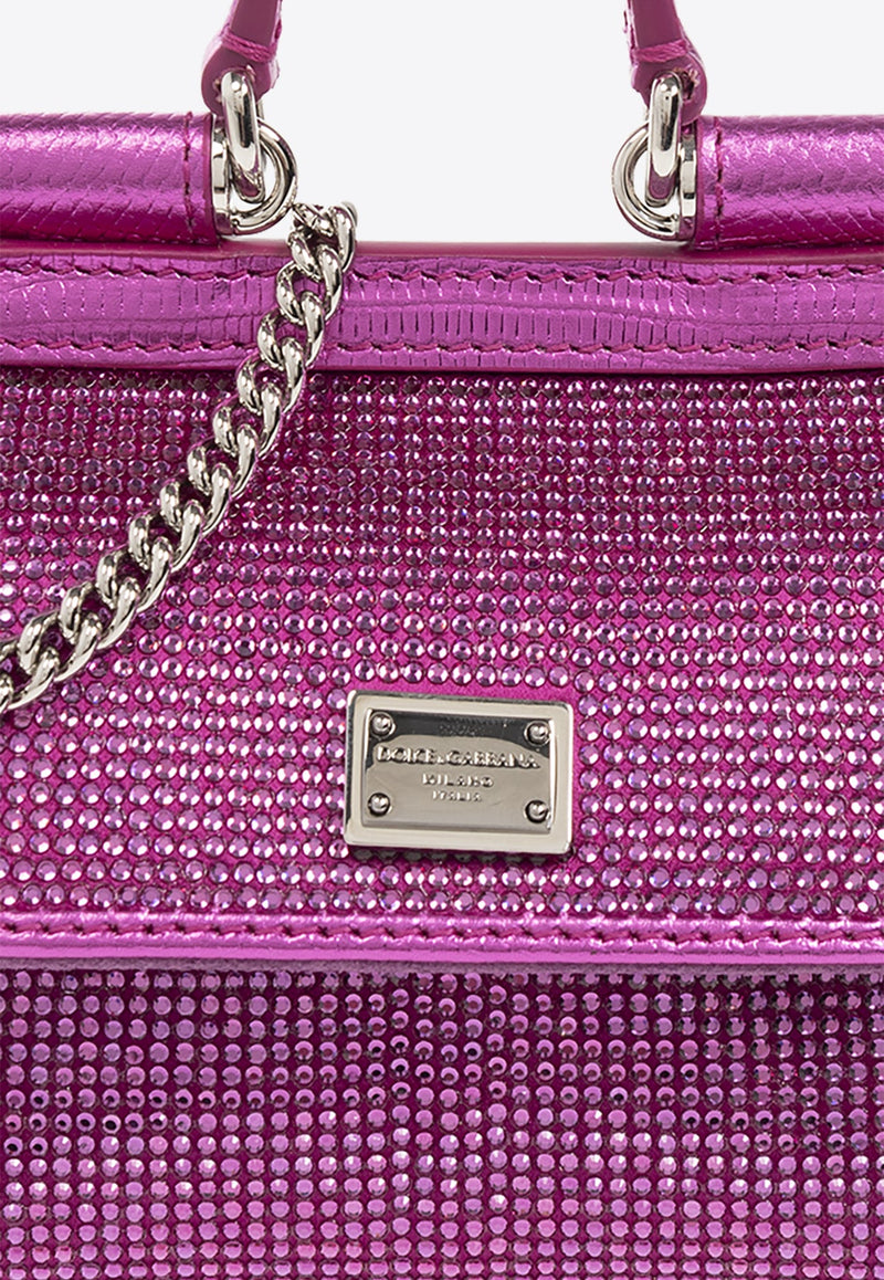 Mini Sicily Crystal Embellished Top Handle Bag