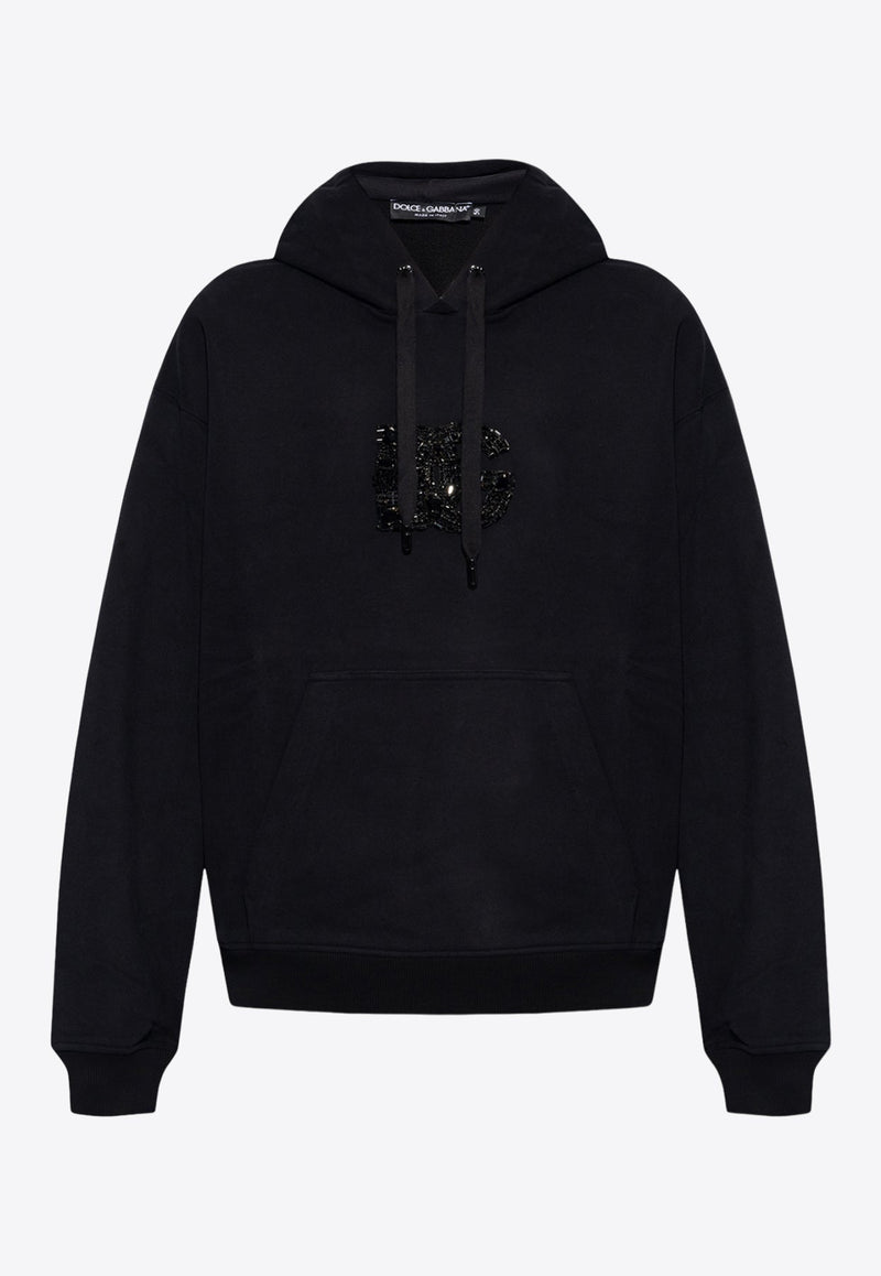 Rhinestone Embellished DG Logo Hoodie