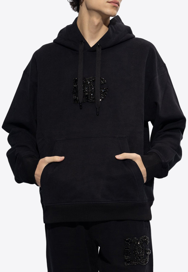 Rhinestone Embellished DG Logo Hoodie