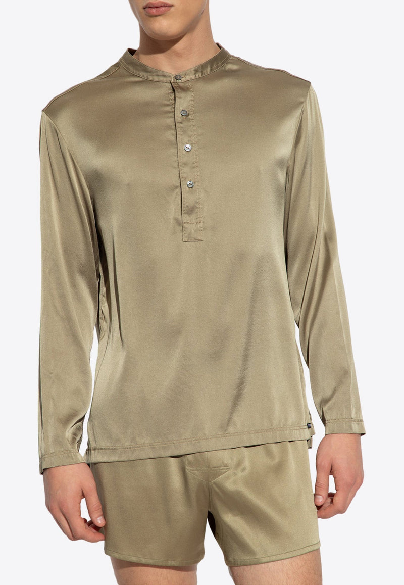 Henley Long-Sleeved Pajama Top