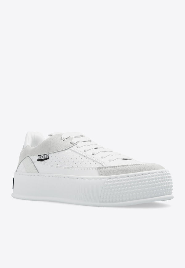 Logo-Embossed Leather Sneakers