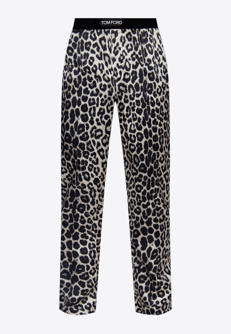 Leopard Print Silk Pajama Pants
