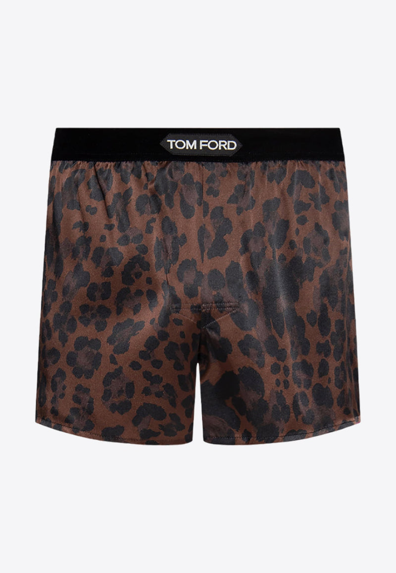 Leopard Print Silk Boxers