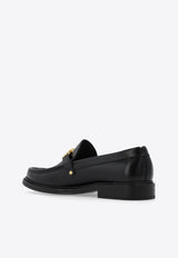 Logo Plaque Leather Loafers