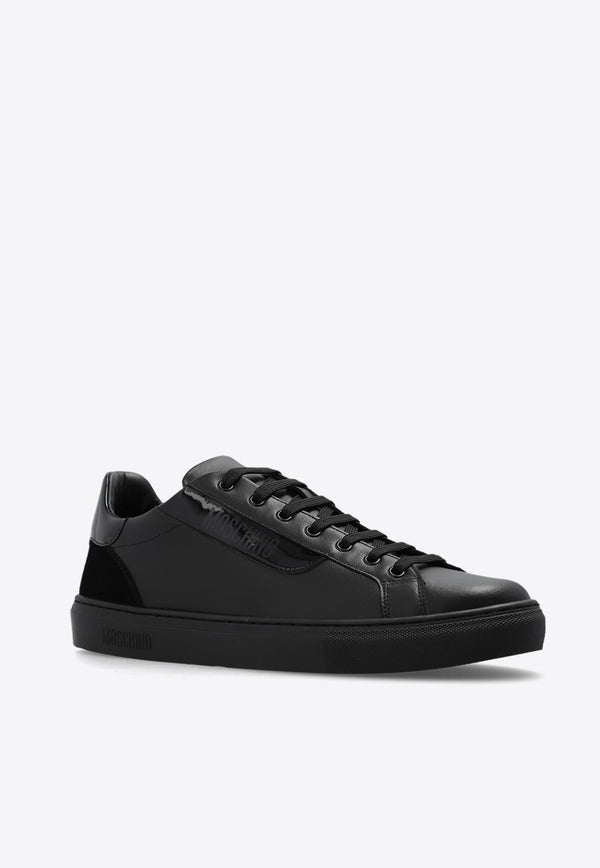 Logo Print Leather Sneakers