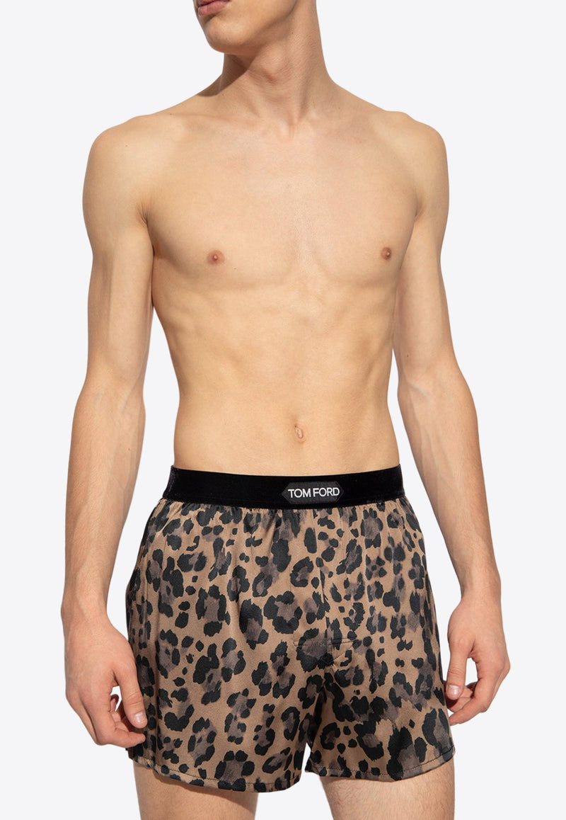 Leopard Print Silk Boxers