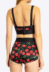 Cherry Print High-Rise Satin Panties