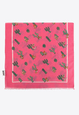 Cactus Print Rectangular Scarf