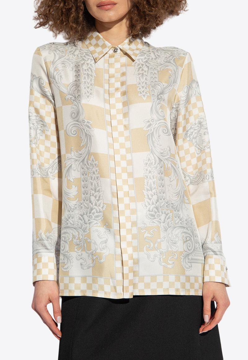 Checkerboard Silk Shirt