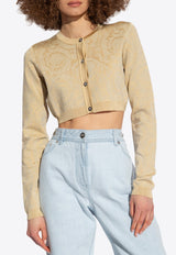 Lurex Barocco Cropped Cardigan