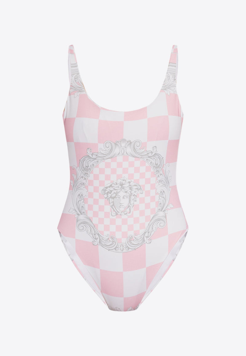 Checkerboard One-Piece Swimsuit