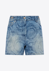 Mini Barocco Denim Shorts