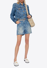 Mini Barocco Denim Shorts