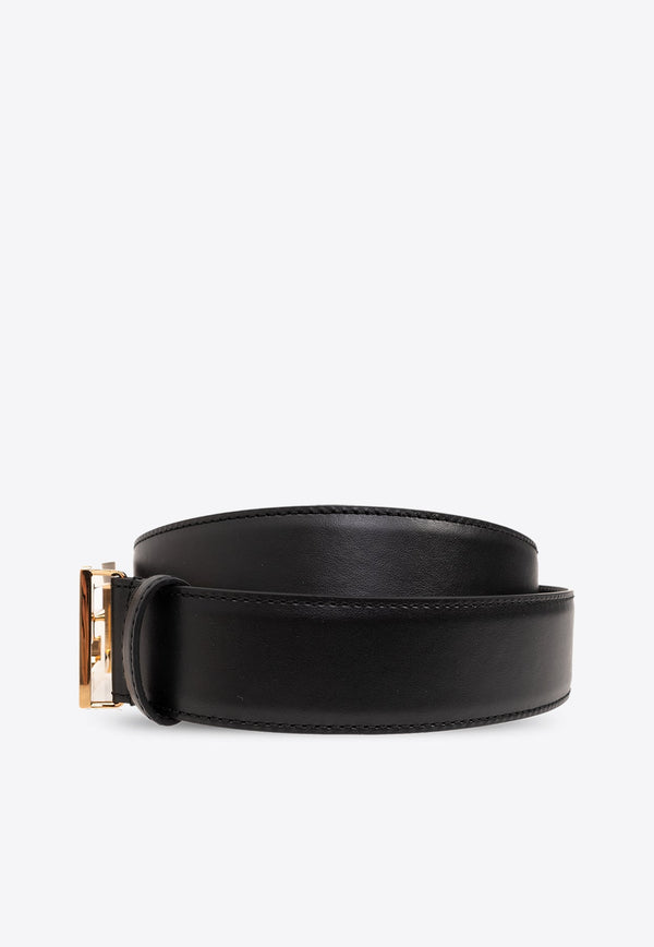 Greca Buckle Leather Belt