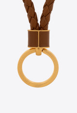 Intrecciato Leather Key Ring