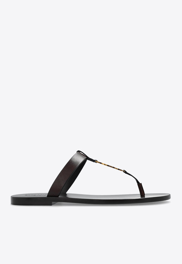 Cassandra Thong Sandals in Calf Leather