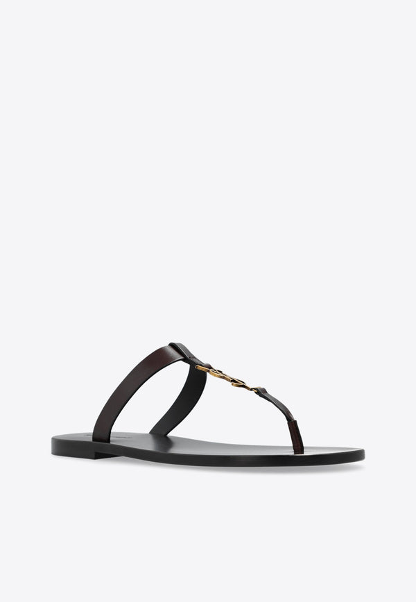 Cassandra Thong Sandals in Calf Leather