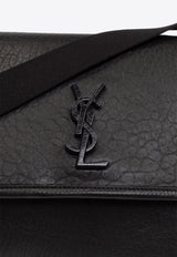 Niki Logo Leather Messenger Bag