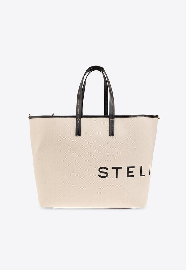 Logo Print Canvas Tote Bag