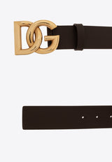 DG Logo Buckle Leather Belt