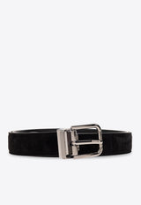 Rolled Buckle Suede Belt