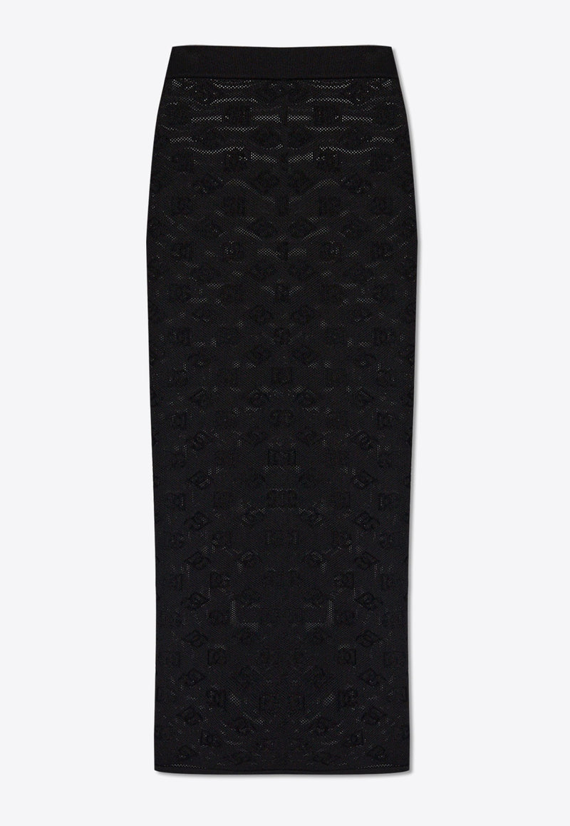 Logo Jacquard Midi Pencil Skirt