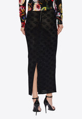 Logo Jacquard Midi Pencil Skirt