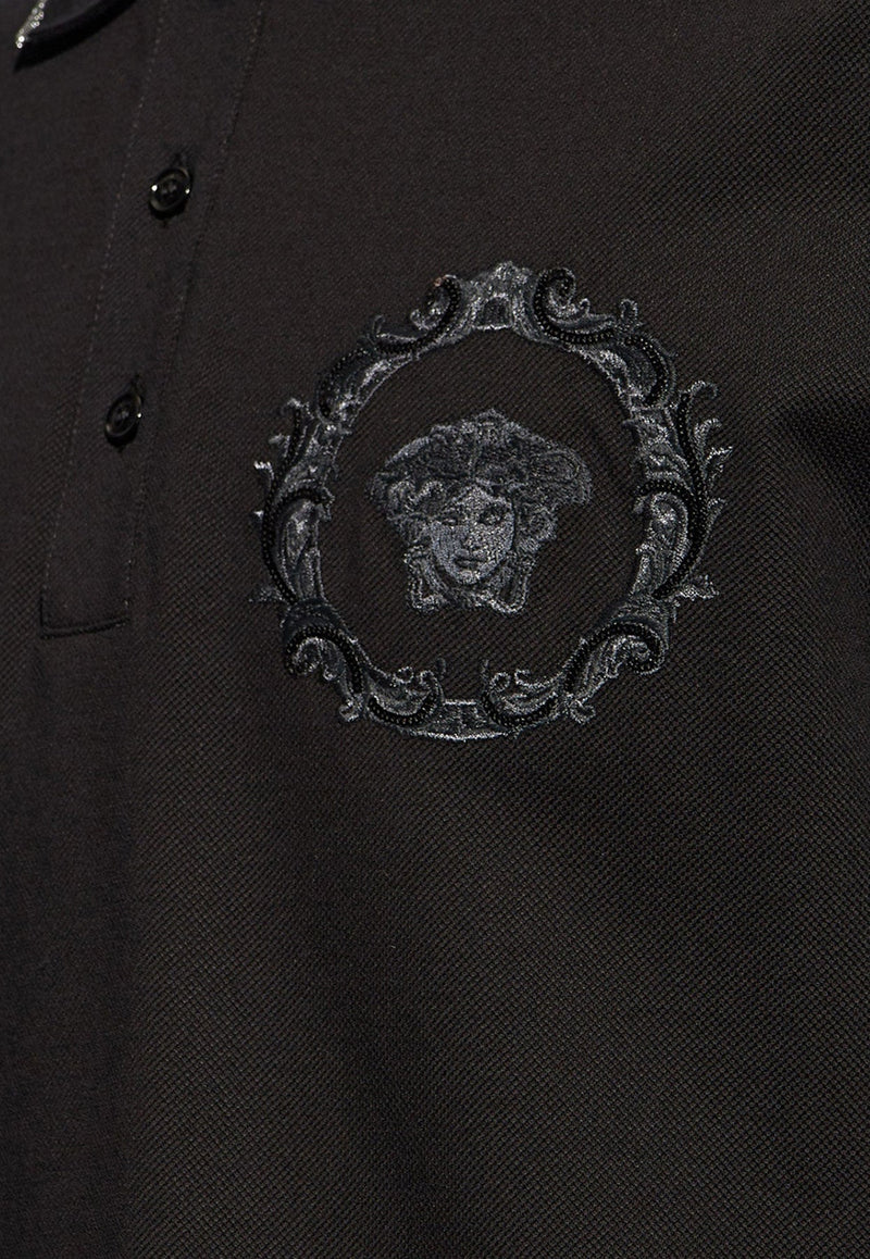 Embroidered Medusa Polo T-shirt