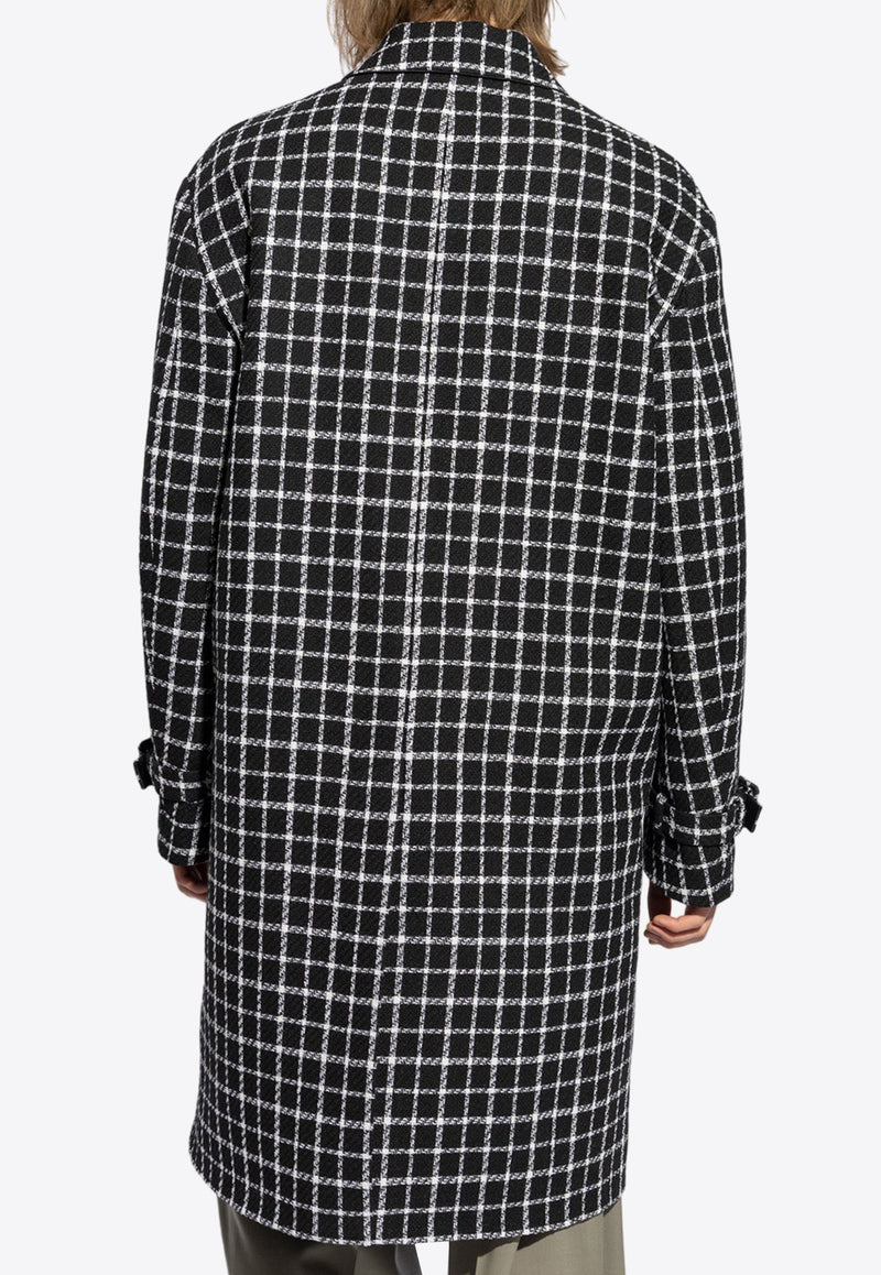 Single-Breasted Checked Coat