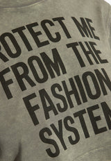 Slogan Print Cropped T-shirt