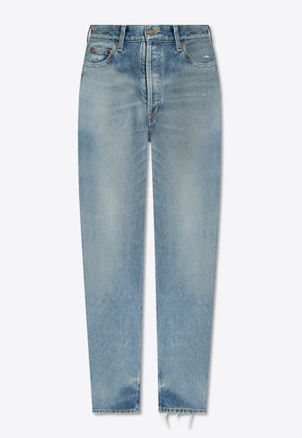 Distressed High-Waist Jeans