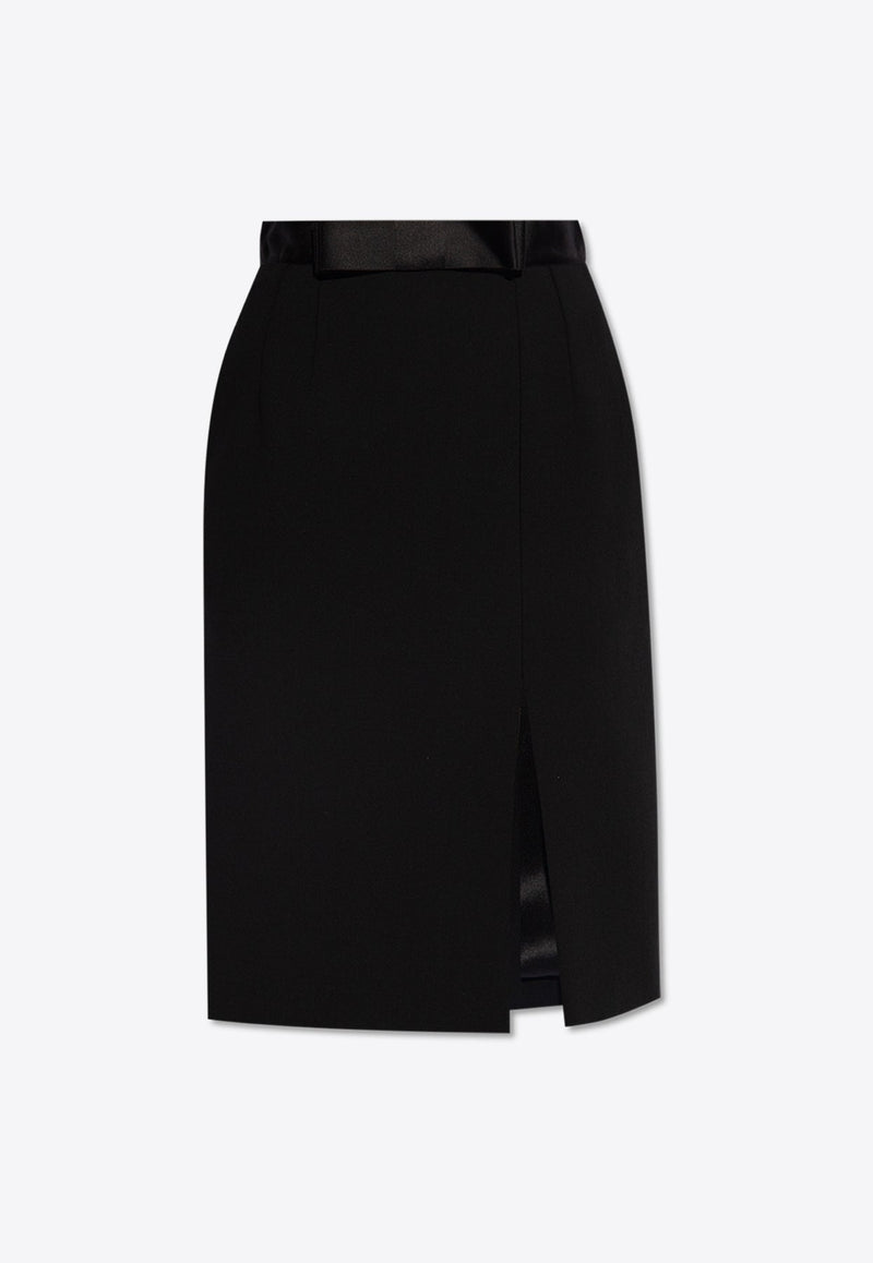 Satin Waistband Pencil Skirt