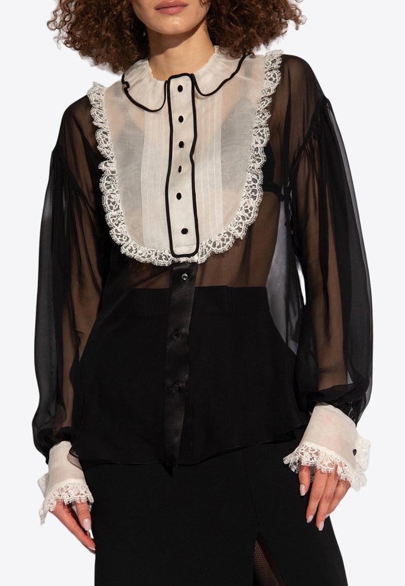 Long-Sleeved Chiffon Shirt