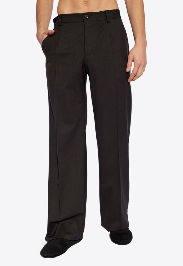 Straight-Leg Wool Pants