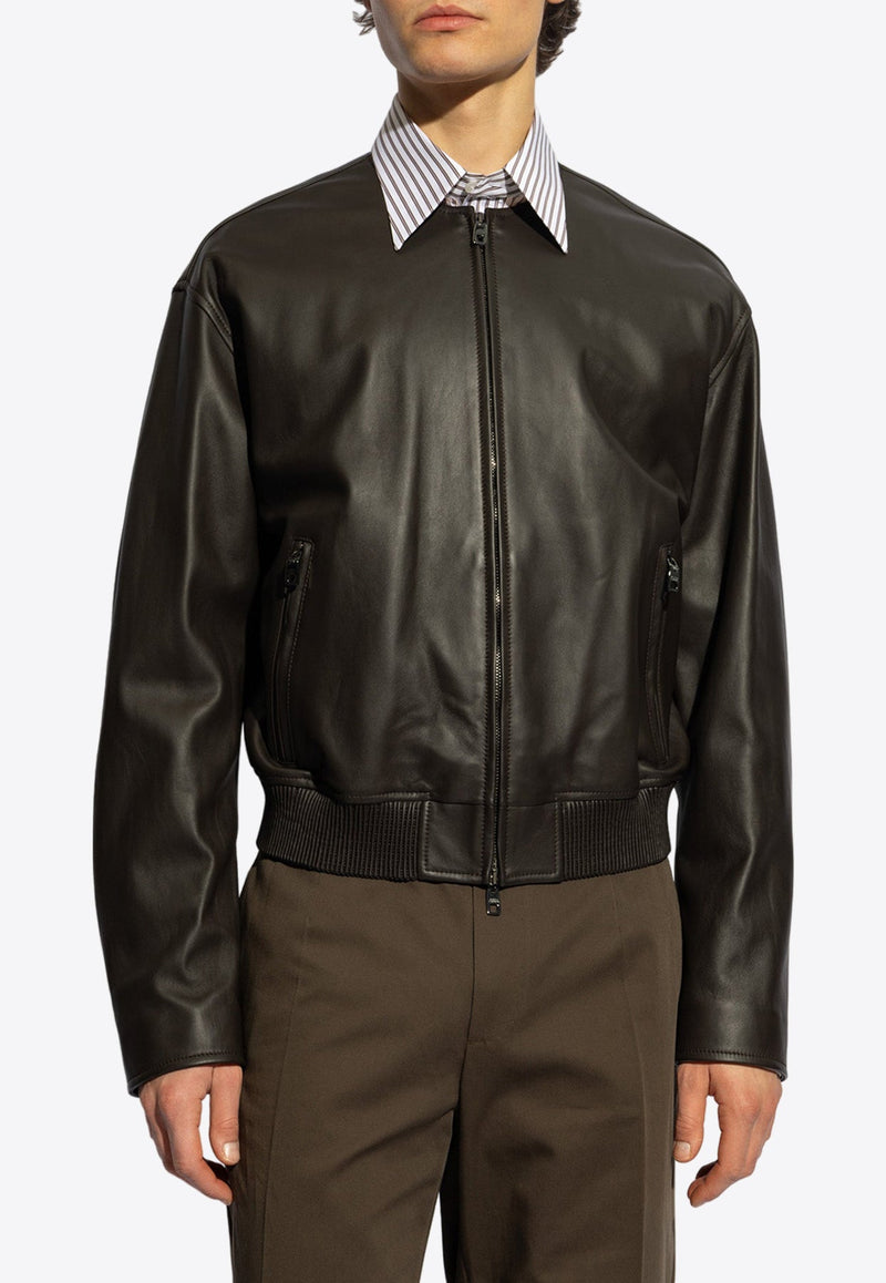 Leather Bomber Jacket