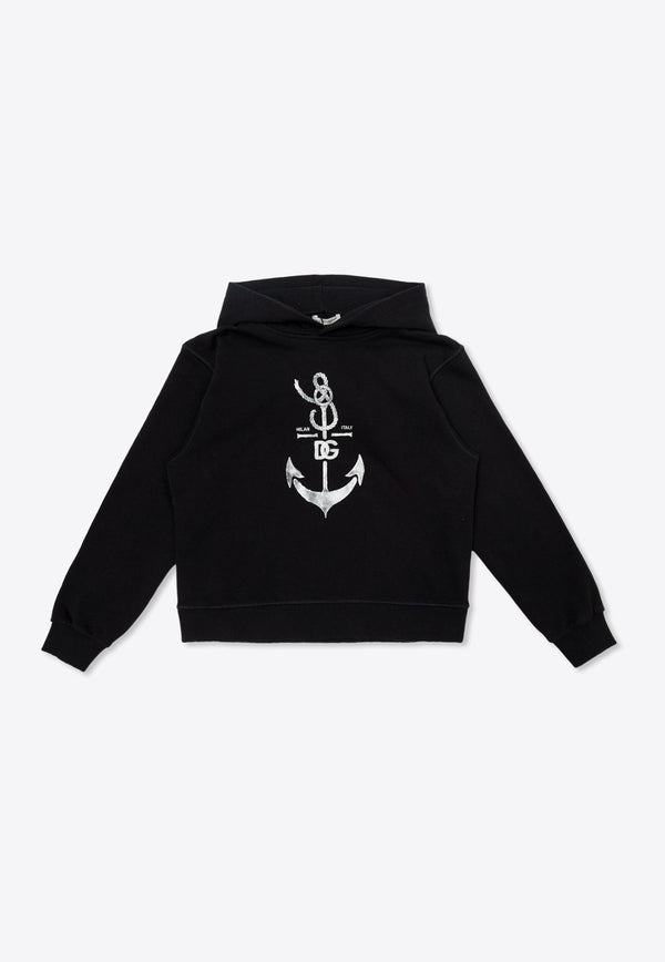 Boys DG Anchor Print Hooded Sweatshirt
