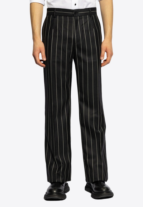 Pinstripe Wool Pants