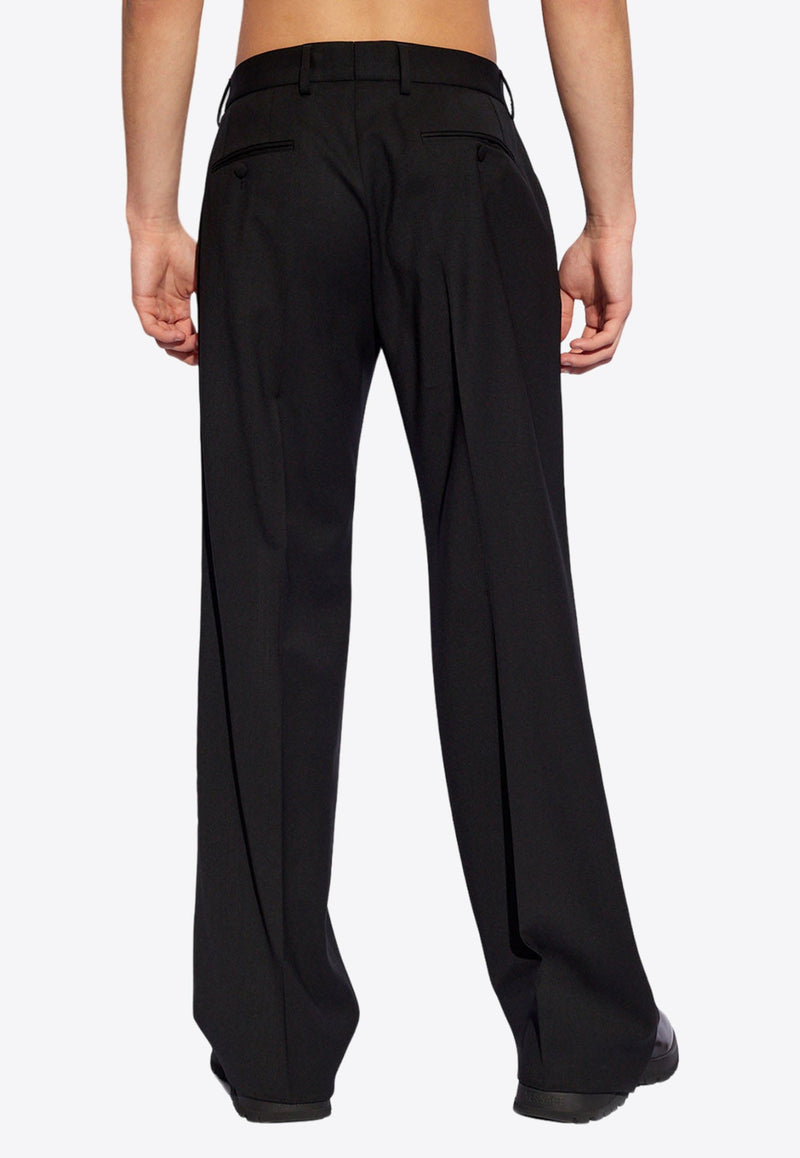 Wool Pleat-Front Pants