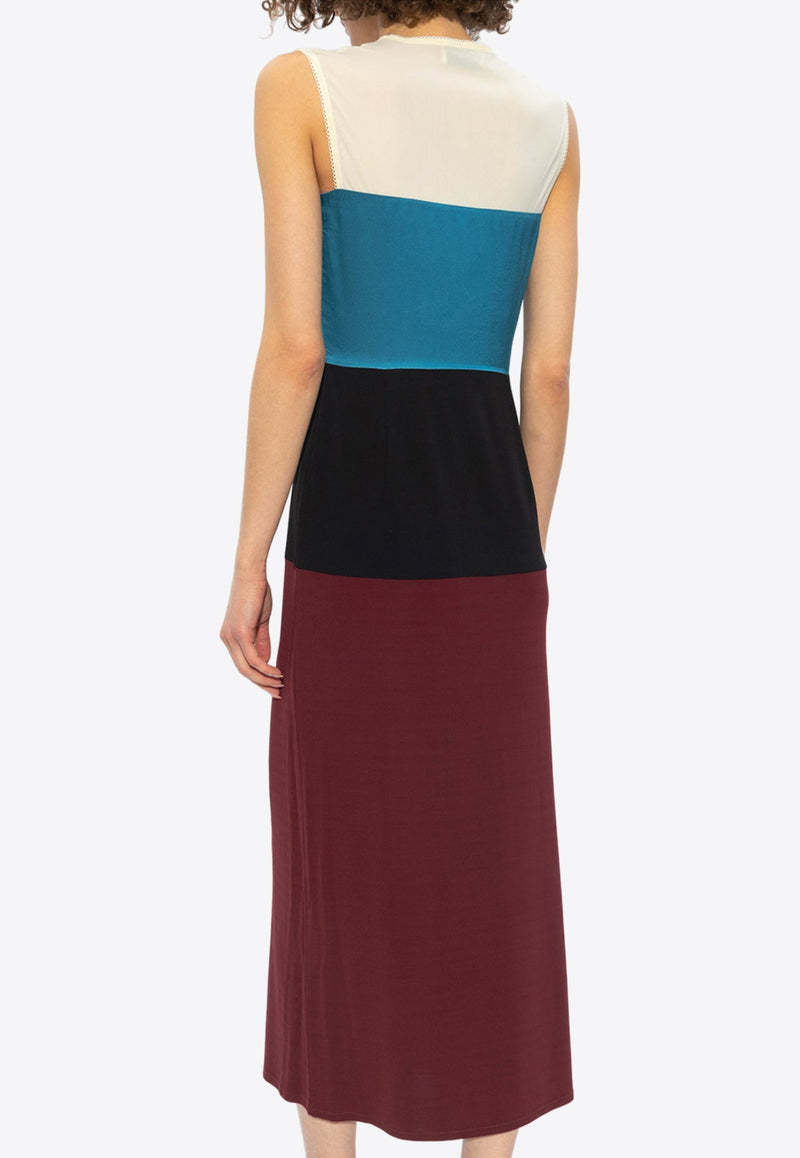Colorblocked Sleeveless Midi Dress