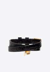 Croc-Embossed Leather Bracelet