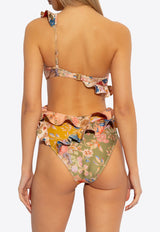 One-Shoulder Ruffled One-Piece Swimsuit