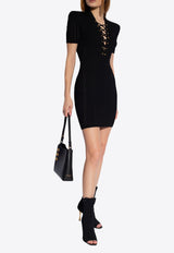 V-neck Ribbed Mini Dress