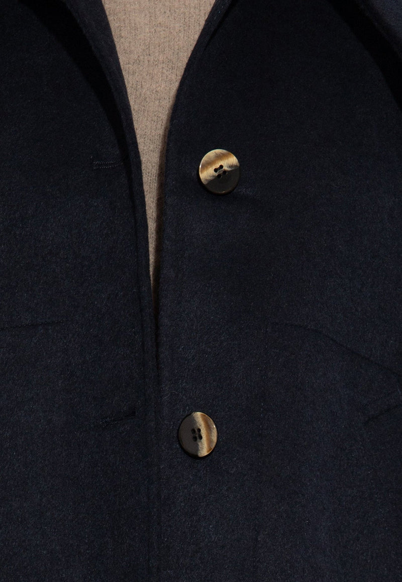 Single-Breasted Wool Blend Jacket
