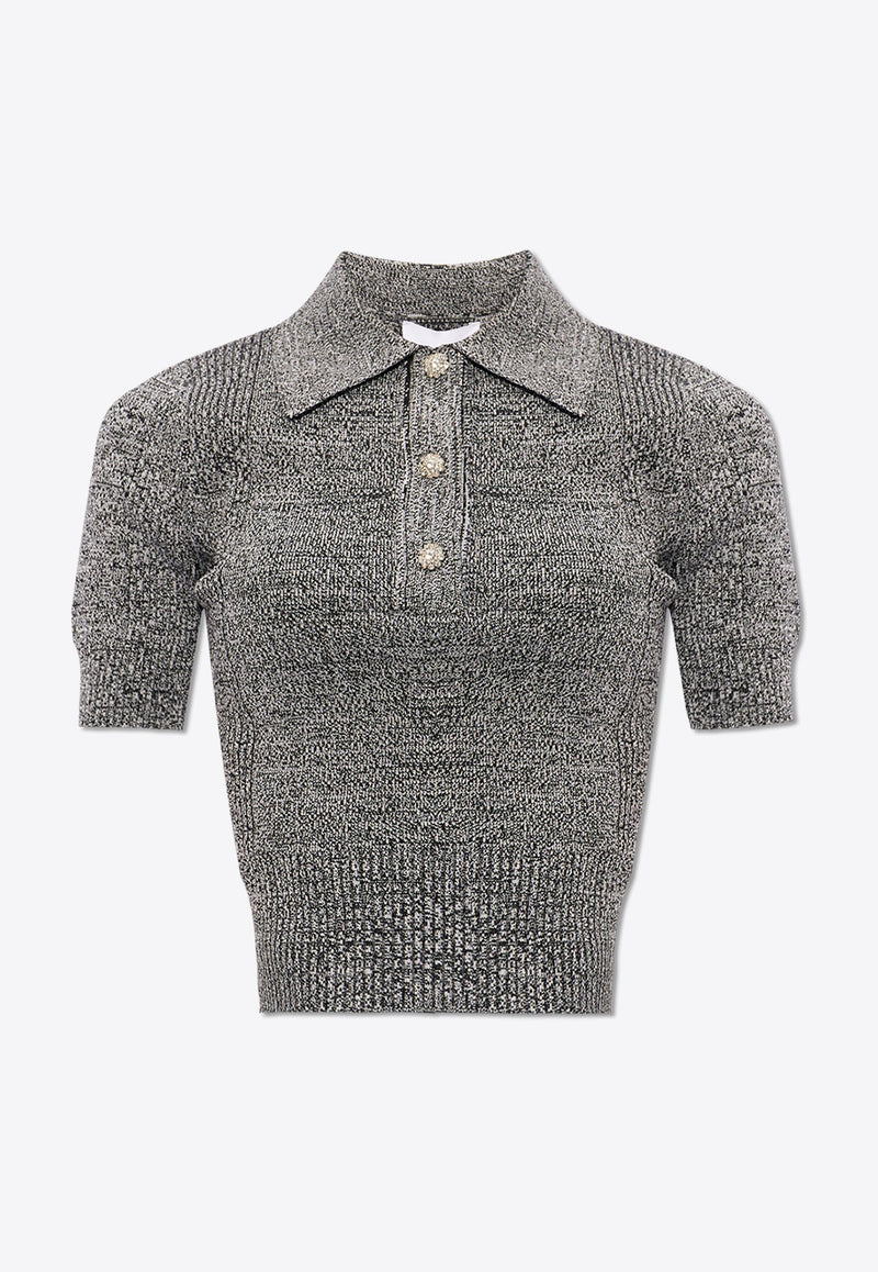 Short Sleeved Knit Polo T-shirt
