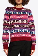 Wool-Blend Fair Isle Logo Sweater