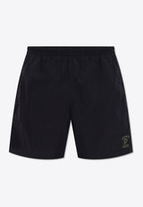 Skull Logo Print Swim Shorts