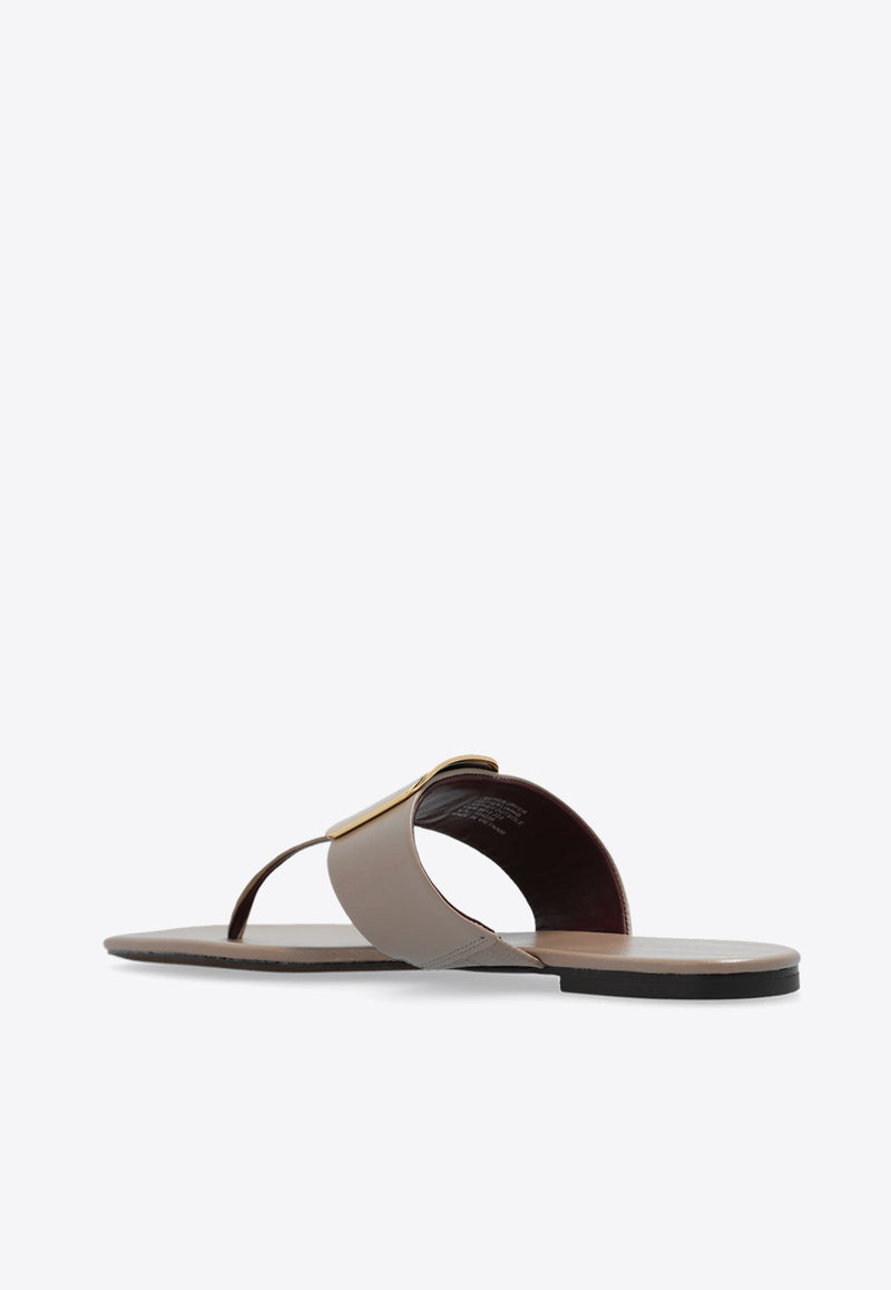 Georgia Logo-Plaque Leather Sandals