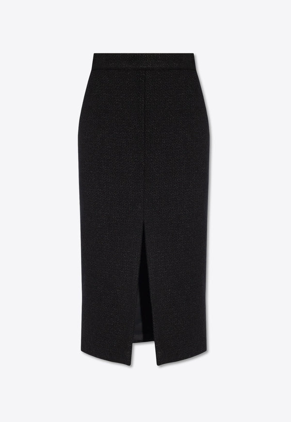 Slashed Pencil Wool Skirt